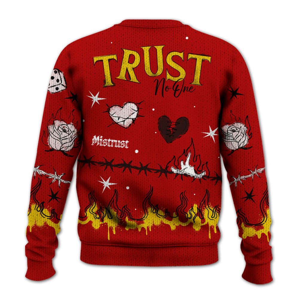 Sweater To Match Low Lucky Cat 1s - Trust No One Snake-Bite Doodle Crayon Graphic