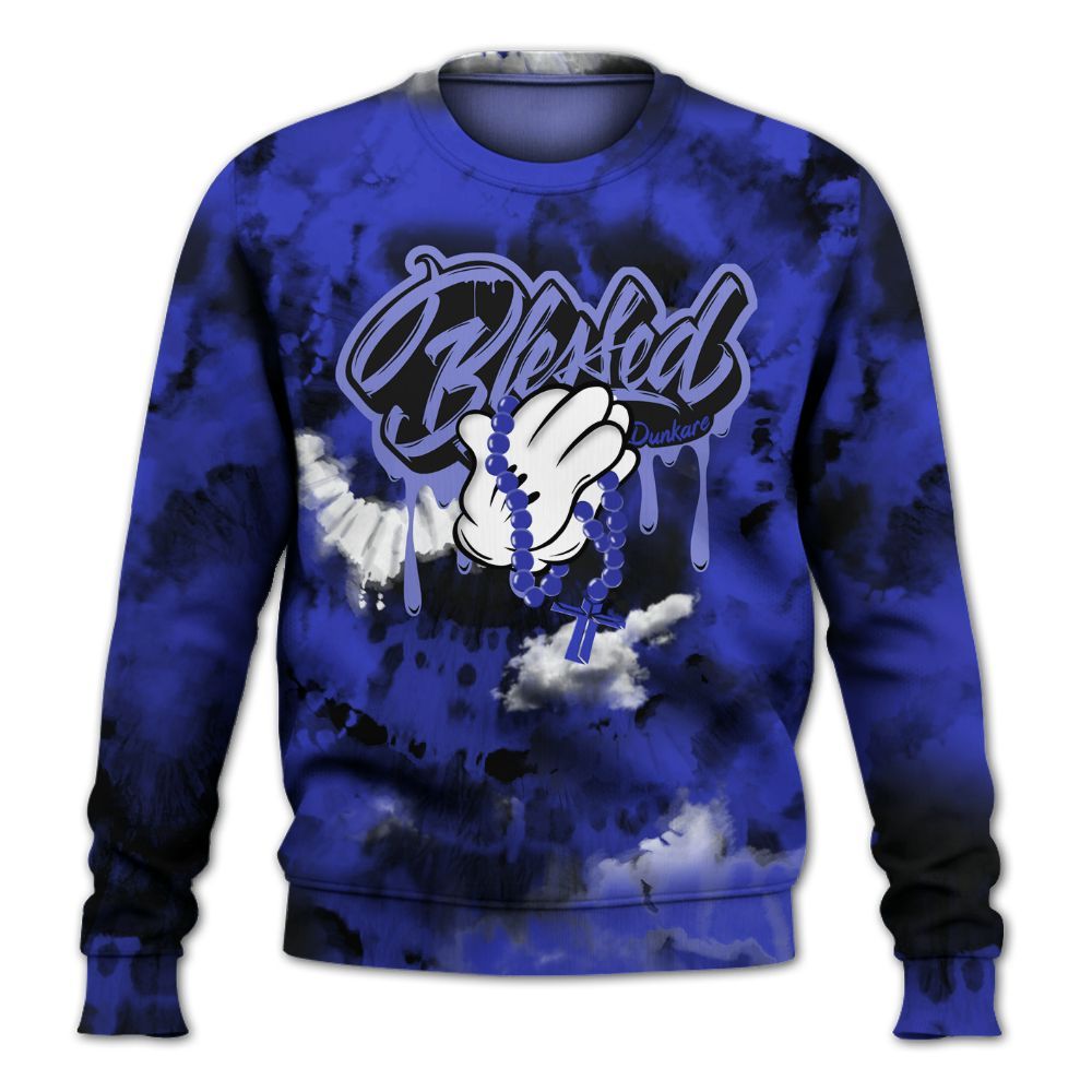 Sweatshirt To Match Retro Black Concord 12s - God Blessed Tie Dye All Over Print