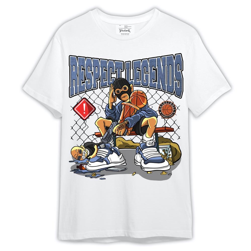 Shirt To Match Low Diffused Blue 11s - Respect Legends Basketball Shirt Outfit 1005 TCD