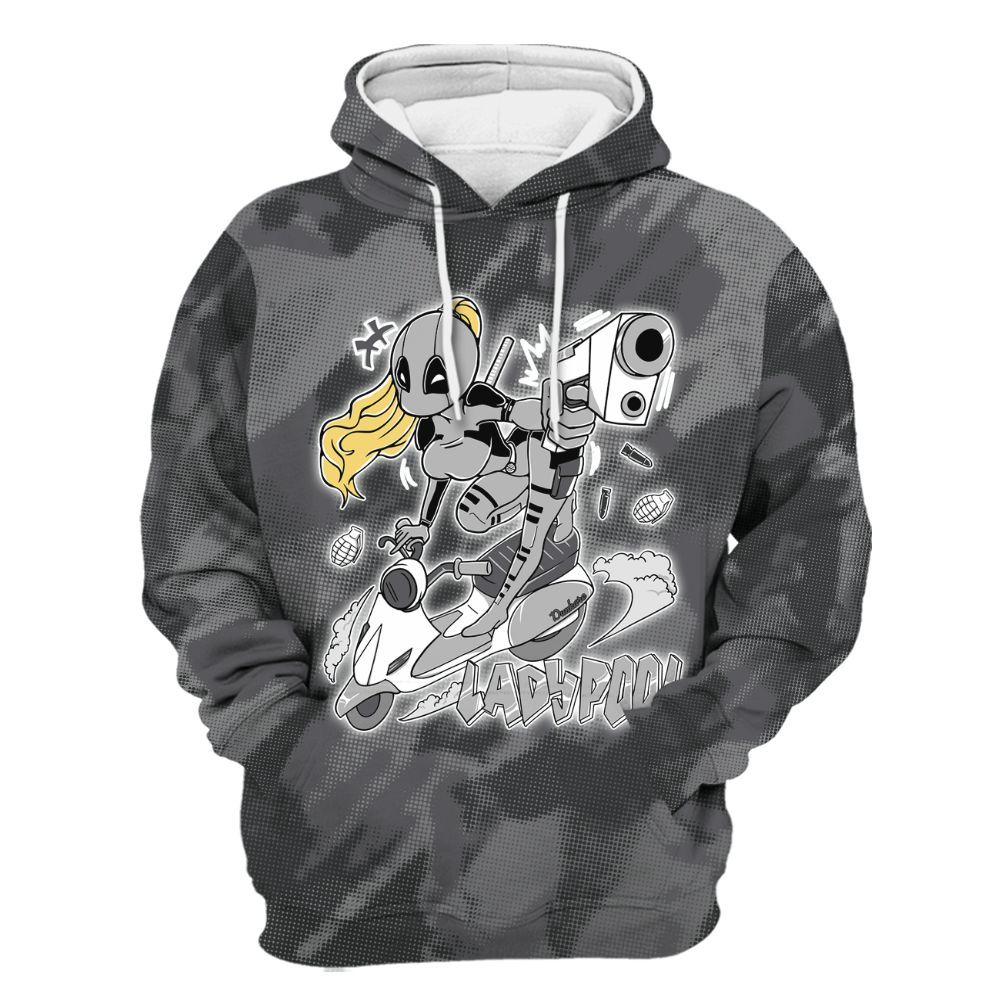 Hoodie To Match White Thunder 4s - Lady Pool Cartoon Abstract Halftone All Over Print
