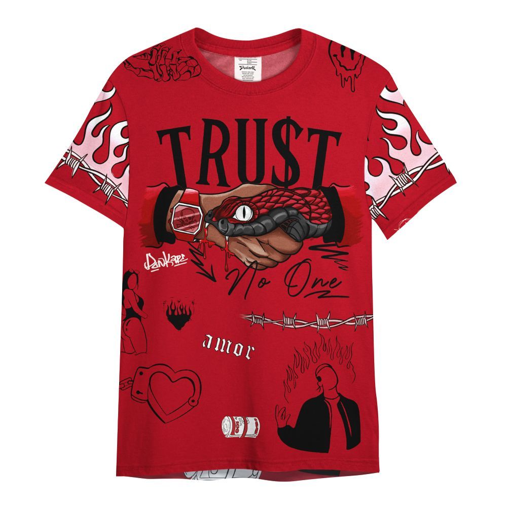 Shirt To Match Bred Velvet 11s - Trust No One Graphic All Over Print