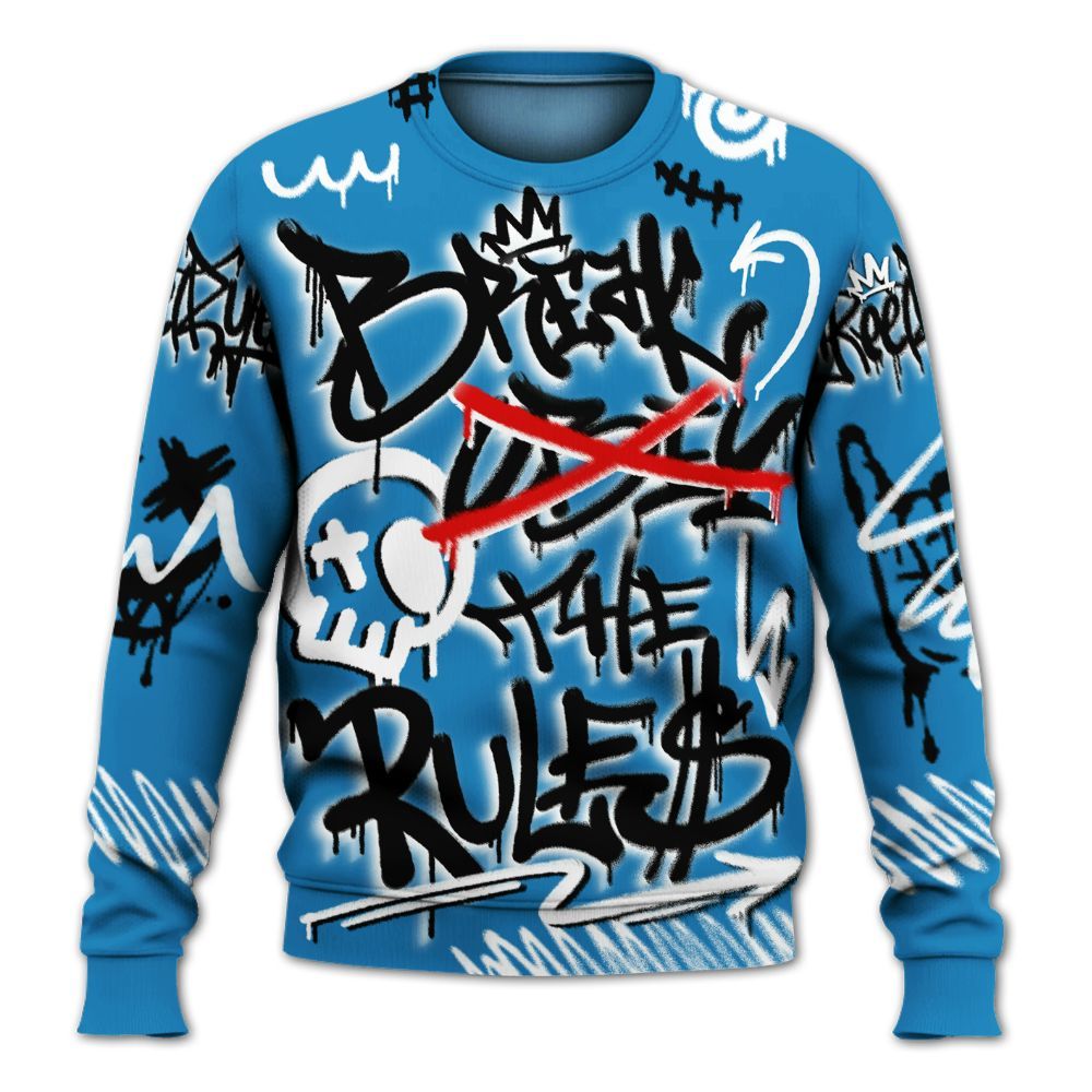 Sweatshirt To Match Retro University Blue 9s - Break Rules Streetwear All Over Print