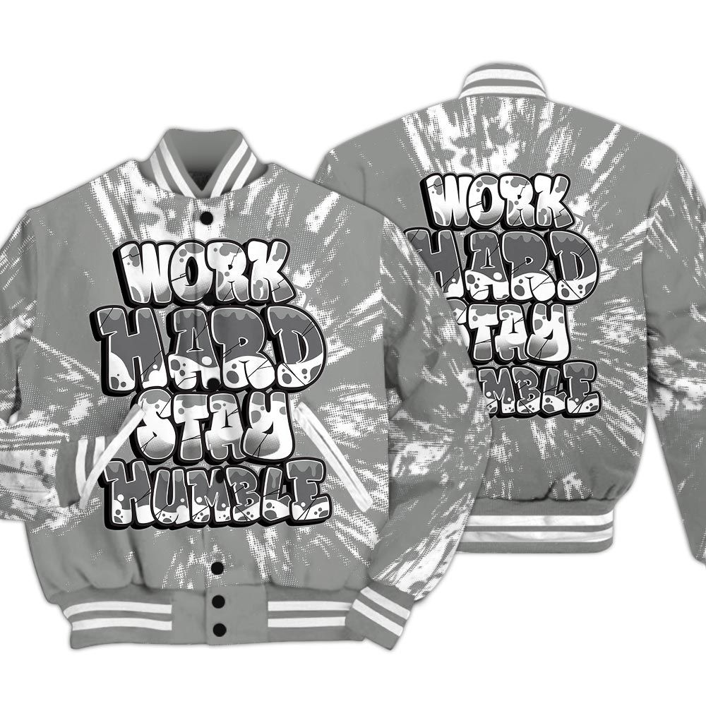 Varsity Jacket To Match Paris Cement Grey 4s - Working Hard And Humble Luxury Varsity Jacket Unisex