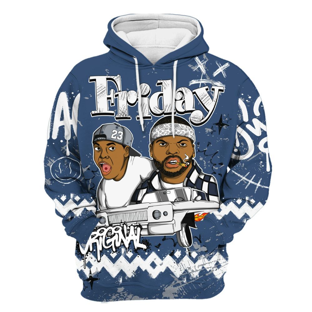 Hoodie To Match Midnight Navy 4s - Friday Sneaker Crayon All Over Print