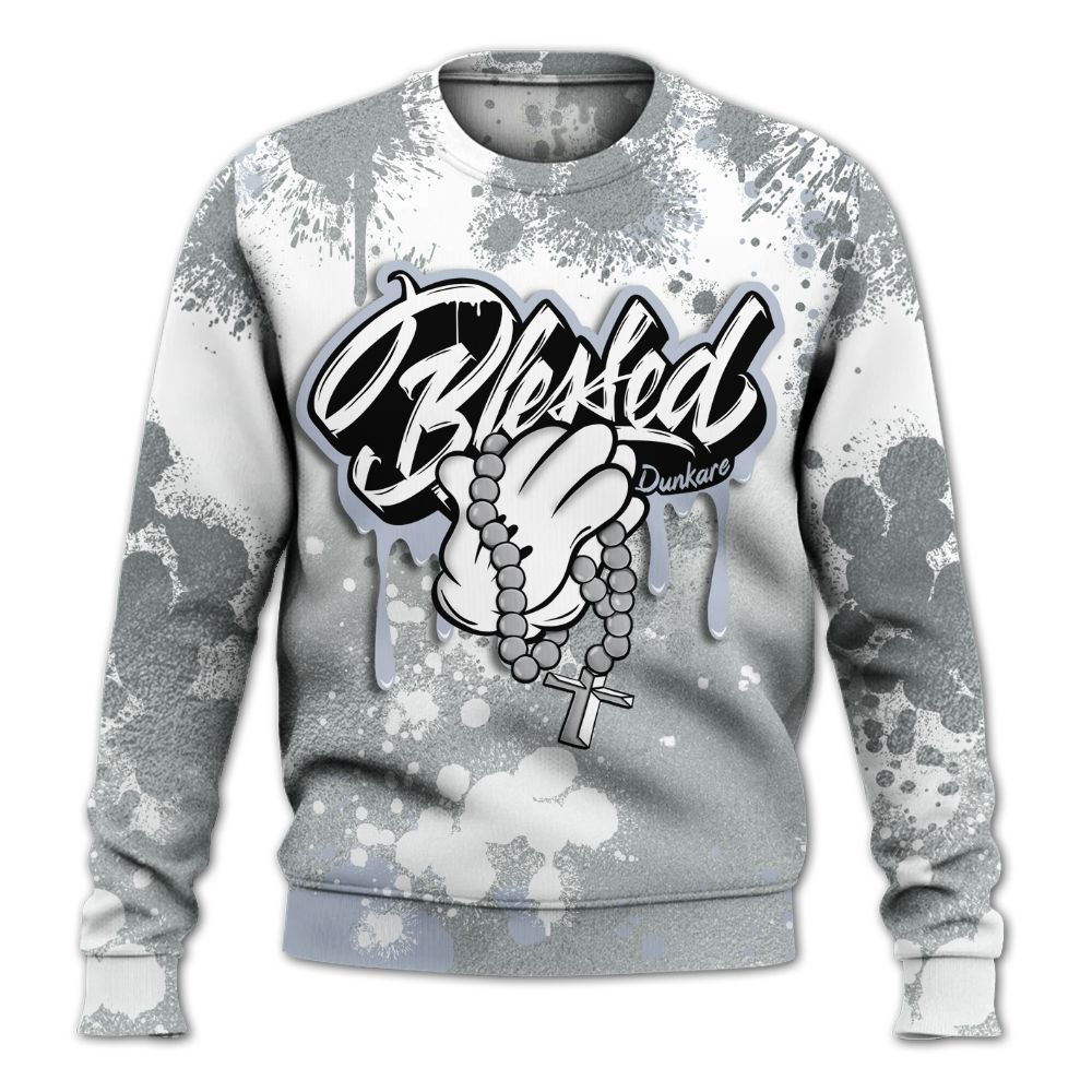 Sweatshirt To Match White Metallic 2026 5s - God Blessed Ink Drip All Over Print