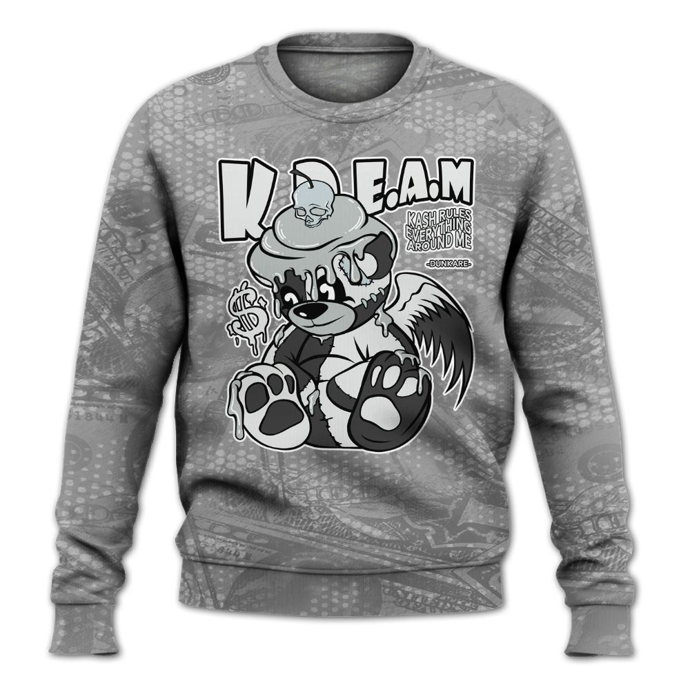 Sweatshirt To Match Black Wolf Grey 12s - Loot Bear All Over Print