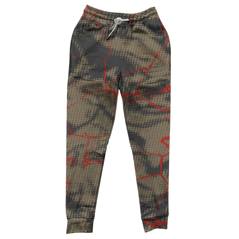 Sweatpant To Match Olive 9s - Crack Graphic All Over Print