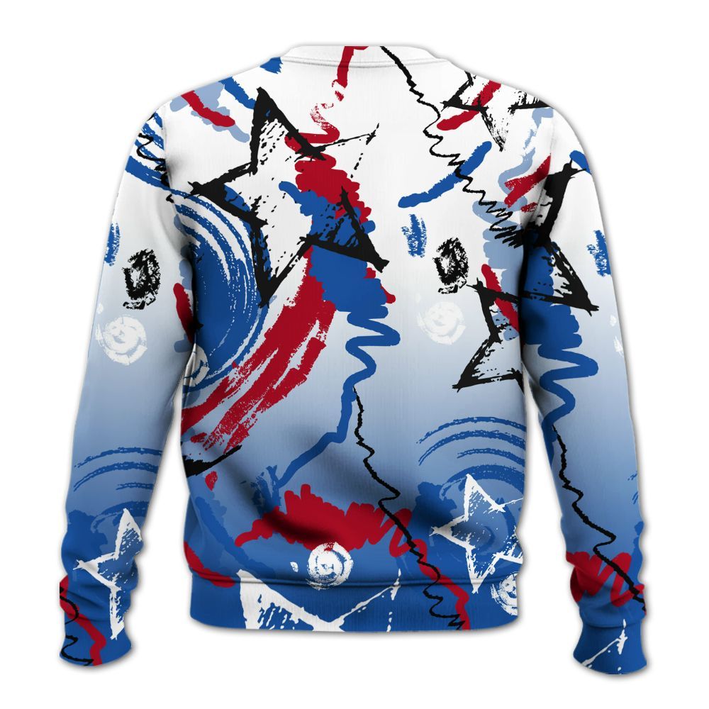 Sweatshirt To Match Air Griffey Max Black Red Navy Blue 1s - Grind Shine Later Drip All Over Print