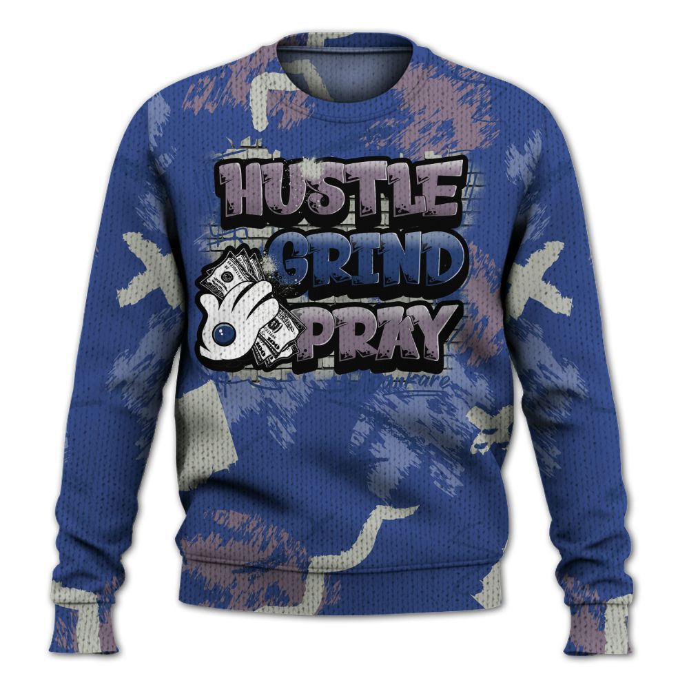 Sweater To Match Low OG Voodoo Alternate 1s - Hustle Grind Pray Graphic Street Style Graphic