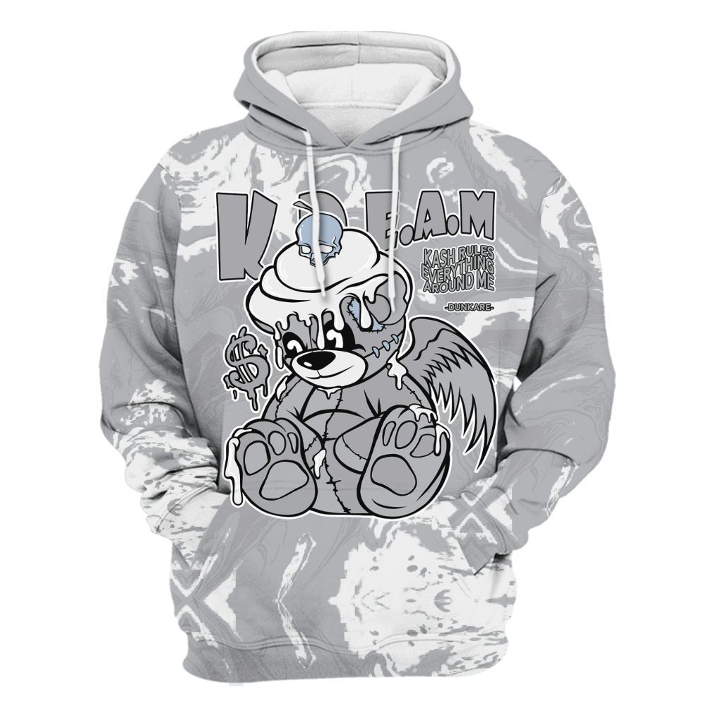 Hoodie To Match Low OG Wolf Grey 1s - Loot Bear Liquid All Over Print