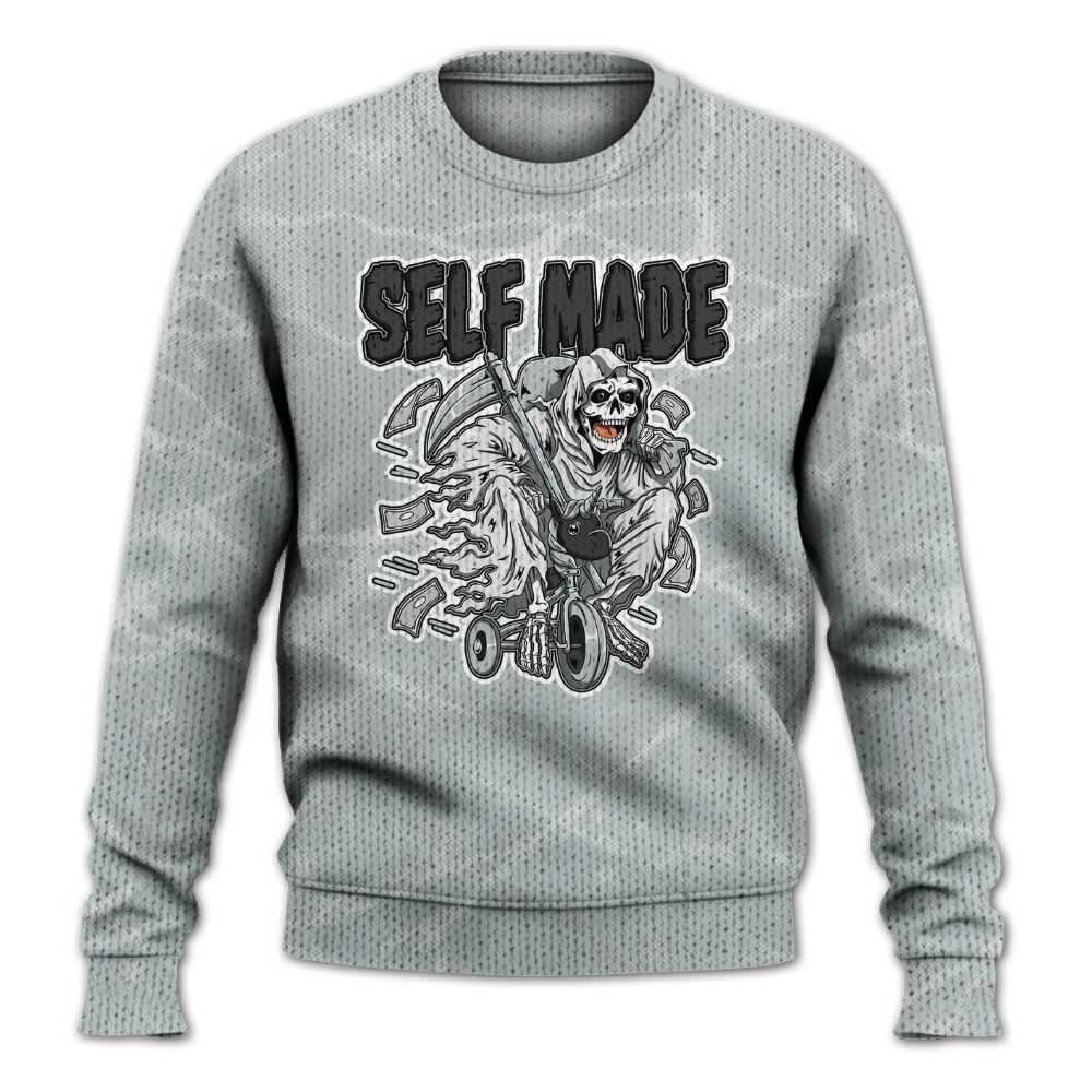 Knitted Sweater To Match Black Wolf Grey 12s - Self Make Skeleton Profound