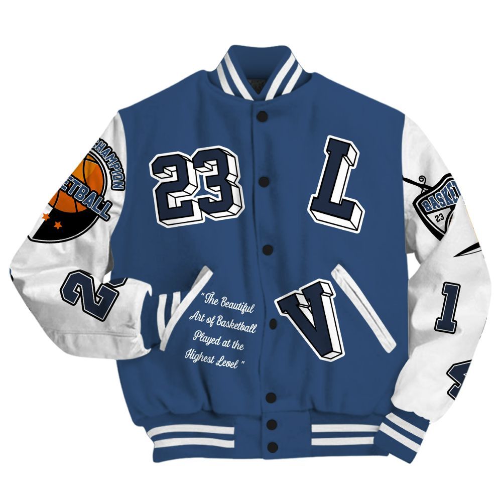 Varsity Jacket To Match Midnight Navy 4s - The GOAT Got Em Streetwear All Over Print