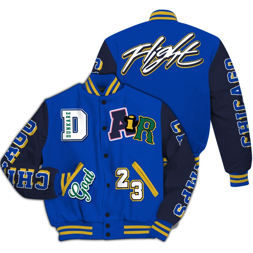 Varsity Jacket To Match Brazil Racer Blue Yellow 3s - AIR Number 23 GOAT All Over Print
