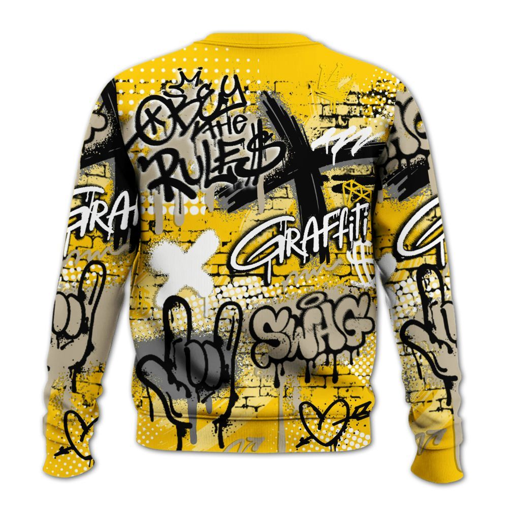 Sweatshirt To Match Vivid Sulfur 4s - True It Real Graffiti Streetwear All Over Print