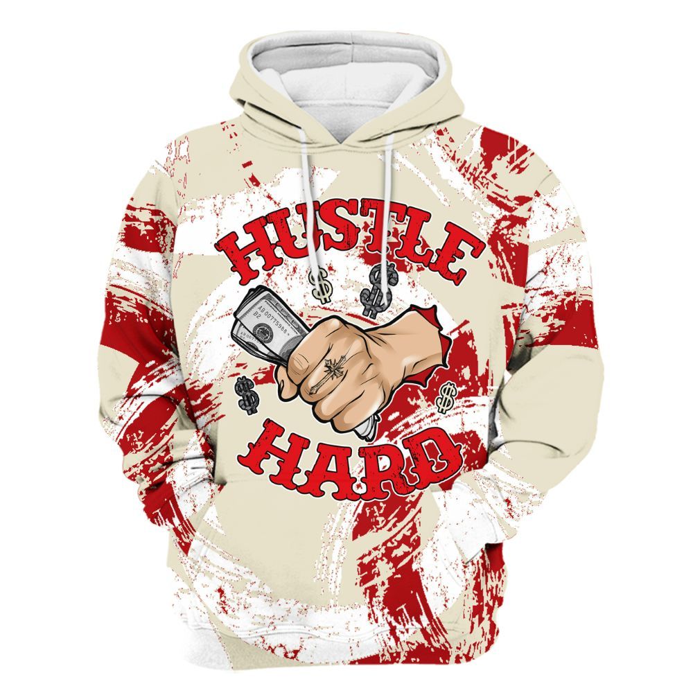 Hoodie To Match Cement Grey 3s - Hustles Hard! Splash All Over Print