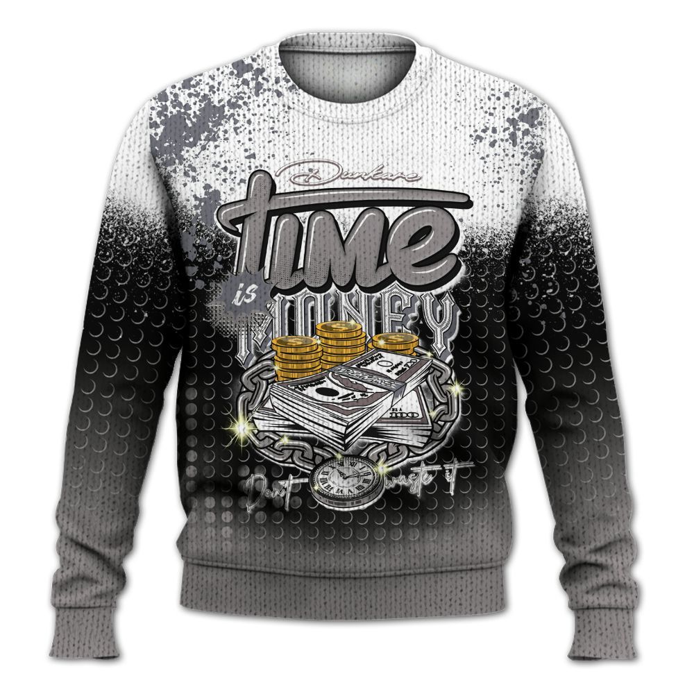 Knitted Sweater To Match Cool Grey 11s - Halftone Time Is Money
