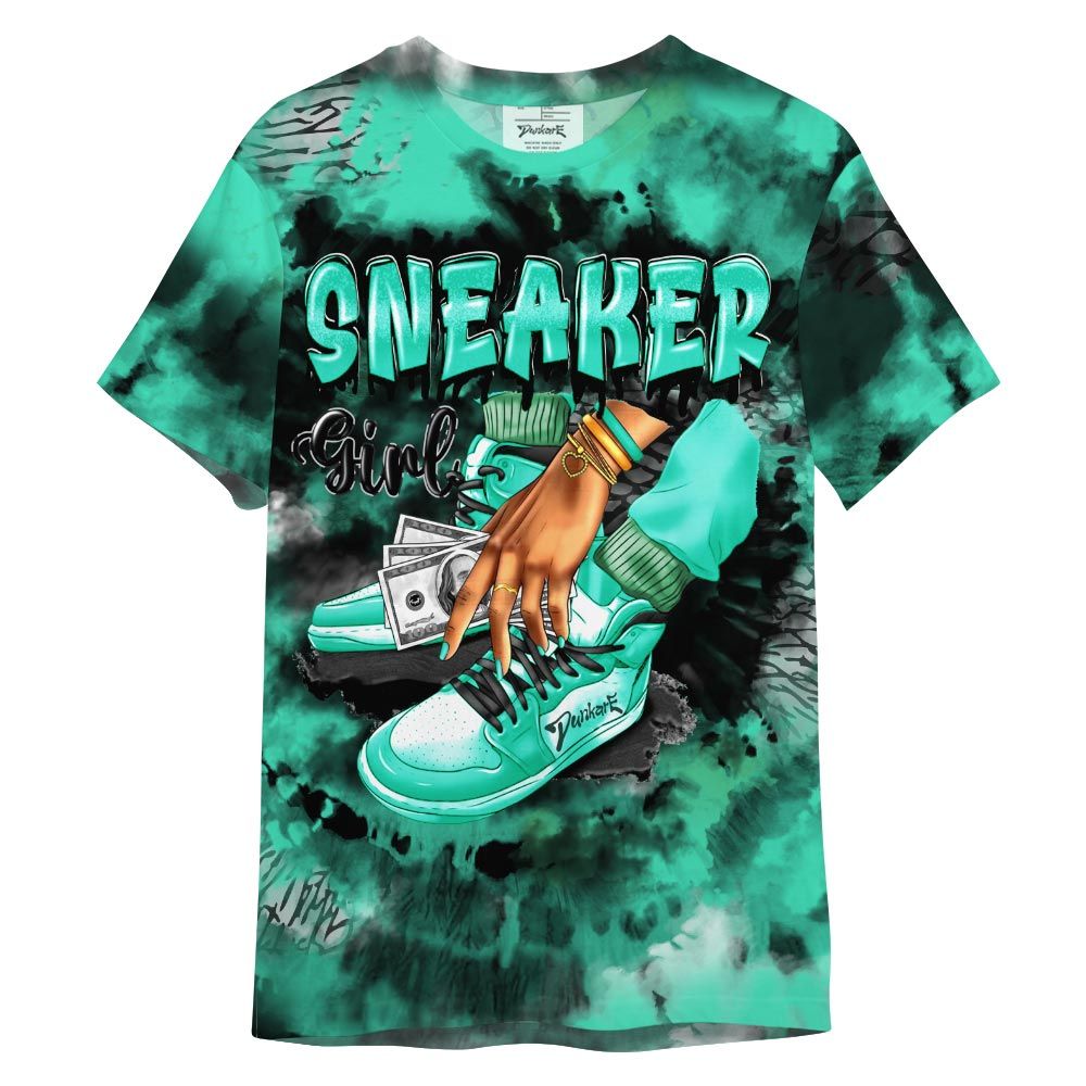 Shirt To Match Shirt Streetwear SNEAKER Girl Money Drip Tie Dye, 3 Green Glow T-- To Match Sneaker Black Green Glow 3s Graphic Tee NCT