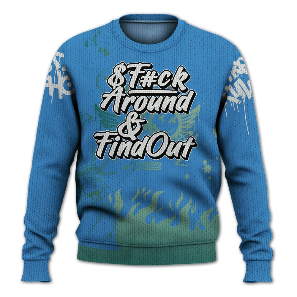 Knitted Sweater To Match Low Carolina 17s - Graphic Fck Around Find Out