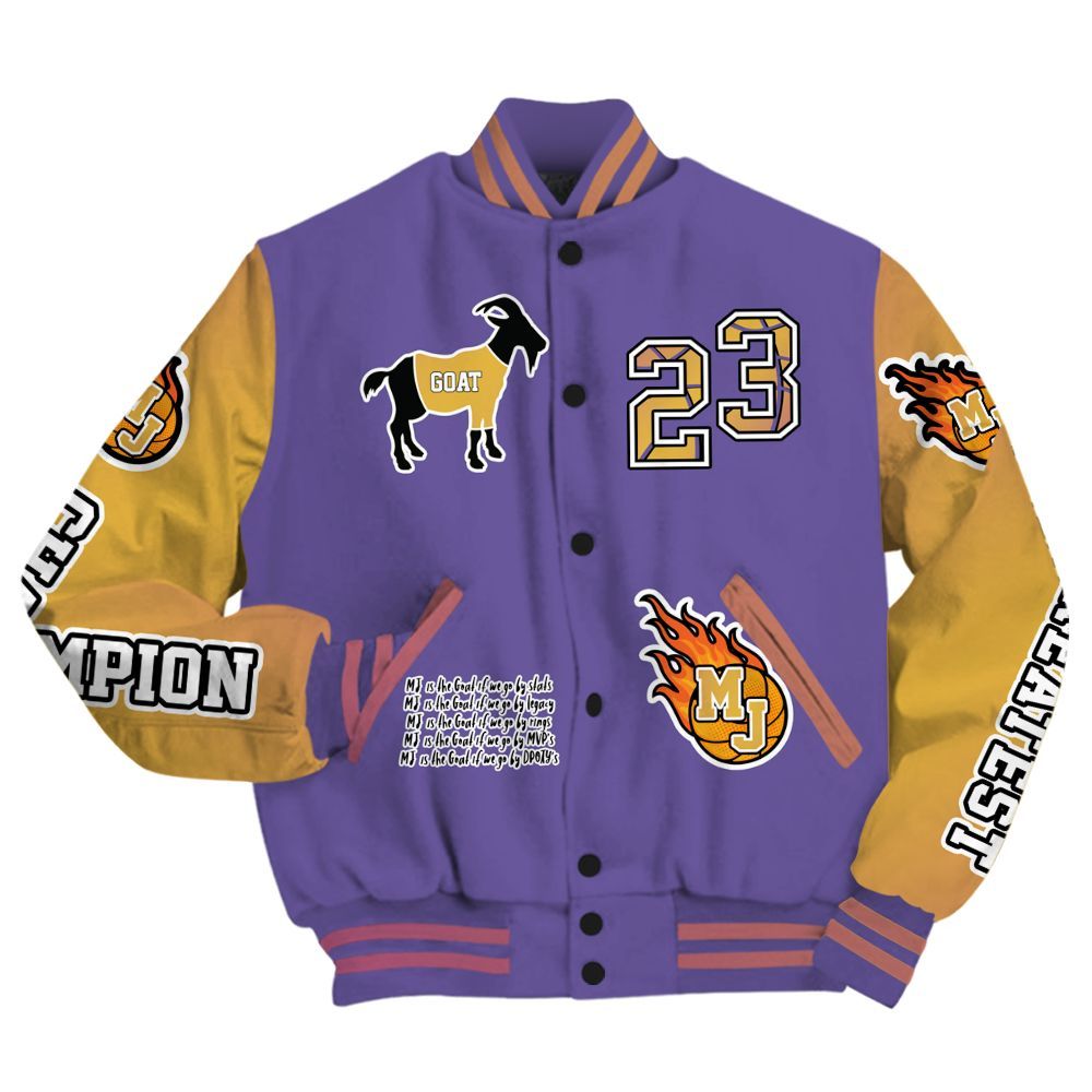 Varsity Jacket To Match Book Sunset 1s - 23 G.0.A.T Jump Up Basketball All Over Print
