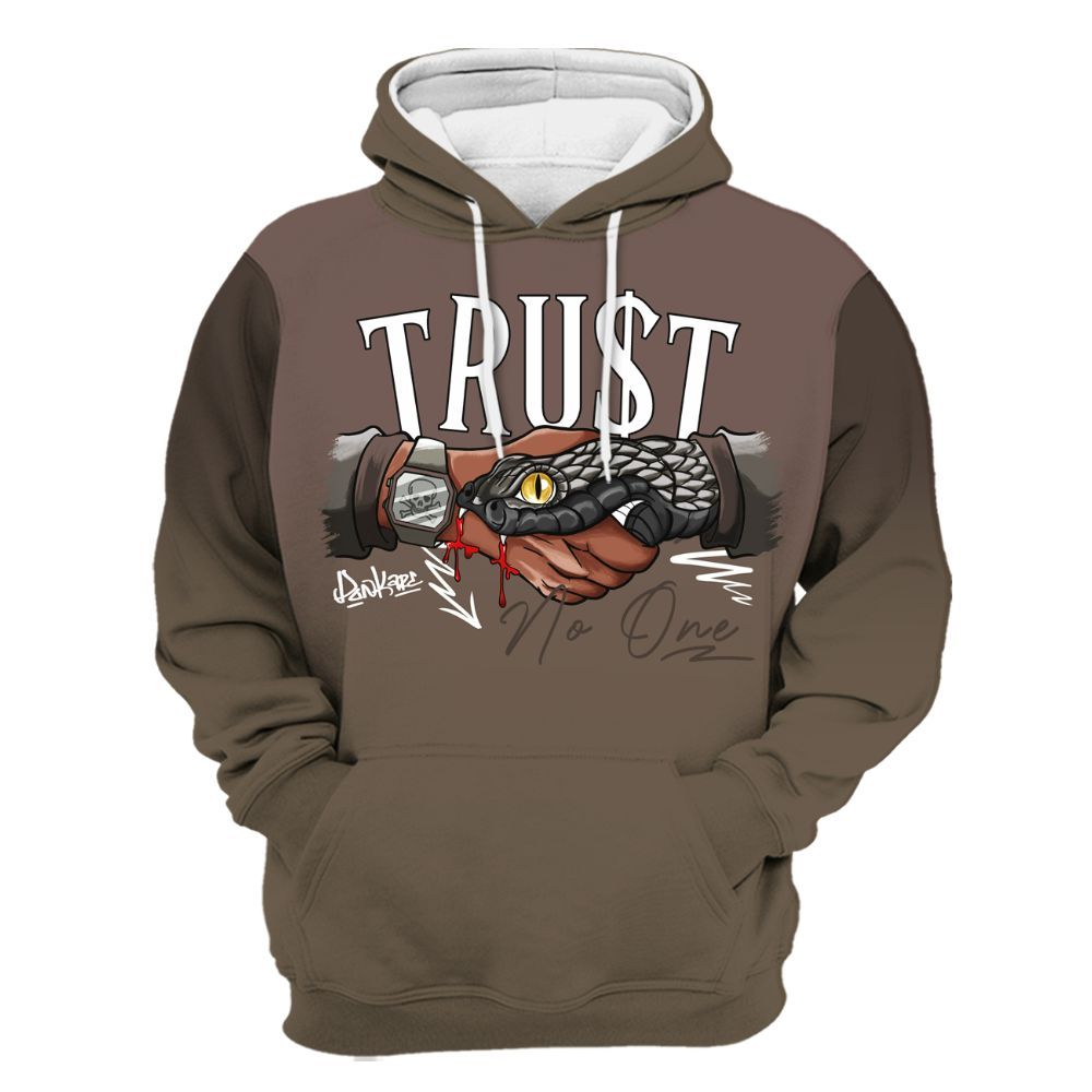 Hoodie To Match AMM Dark Mocha 4s - Snake Trust No One Drip All Over Print