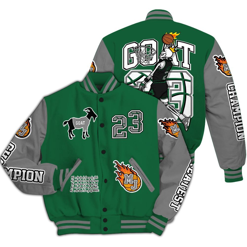 Varsity Jacket To Match High Gorge Green 1s - 23 G.0.A.T Jump Up Basketball All Over Print