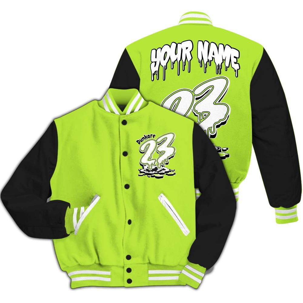 Varsity Jacket To Match Air Force 1 Low Dance Volt - Custom Name 23 Drip All Over Print