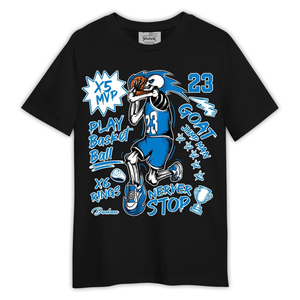 Shirt To Match Industrial Blue 4s - Never Stop G.O.A.T Shirt Military Blue 4s Outfit