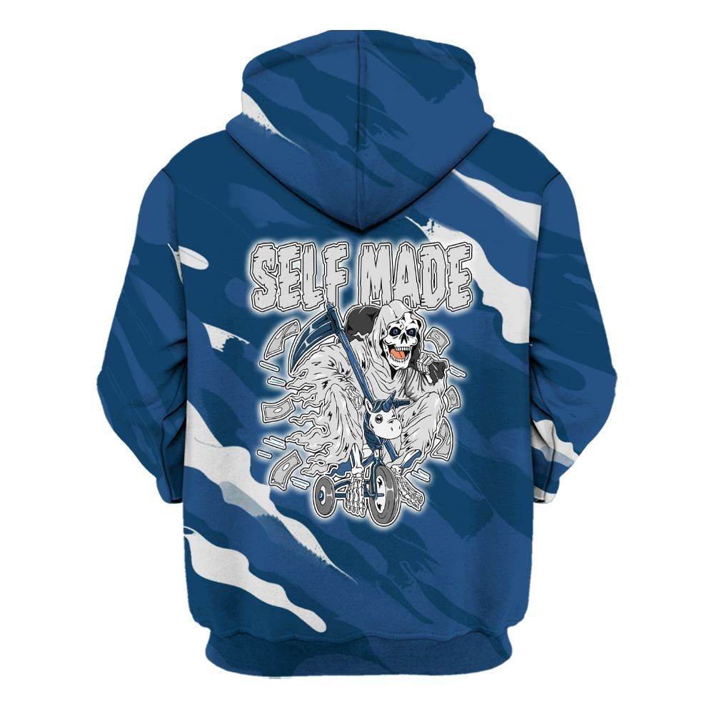 Hoodie To Match High OG Midnight Navy 1s - Self Make Skeleton Colored All Over Print