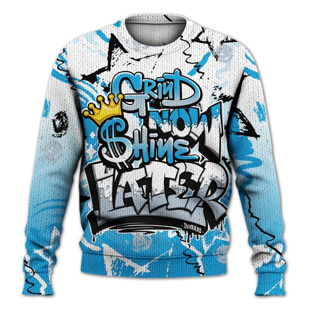 Sweater To Match University Blue Low 2026 11s - Grind Shine Later Drip Graphic