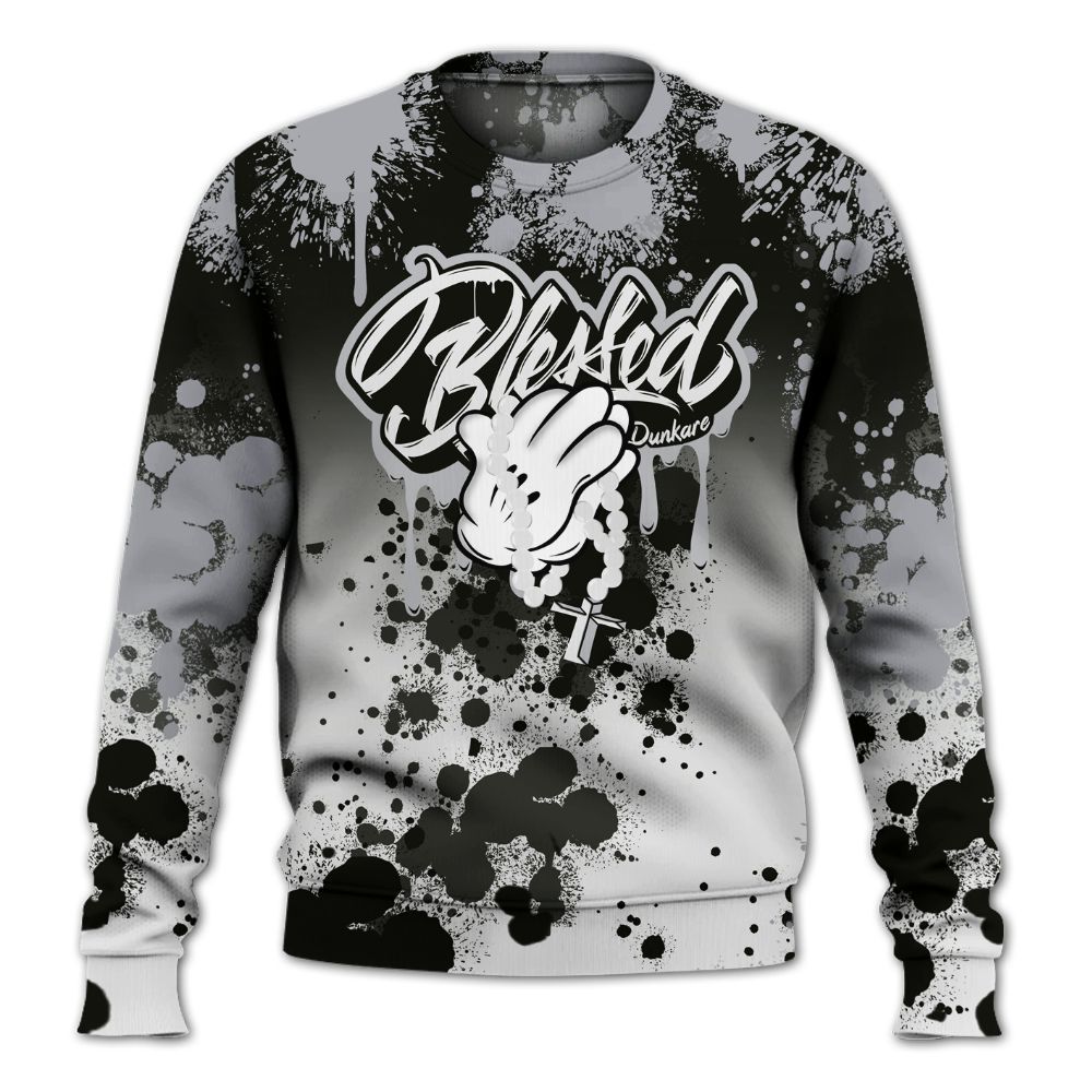 Sweatshirt To Match Baroque Brown 12s - God Blessed Ink Drip All Over Print