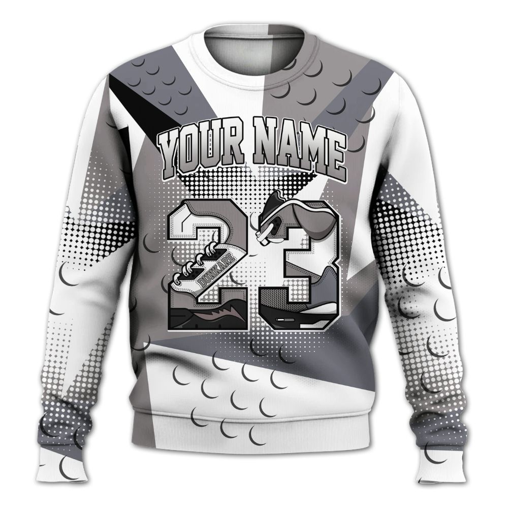 Sweatshirt To Match Cool Grey 11s - Poly Custom Name Number 23 5s All Over Print