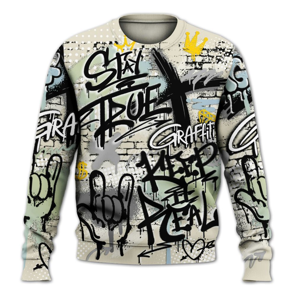 Sweatshirt To Match Joins Year Of The Snake 5s - True It Real Graffiti Streetwear All Over Print