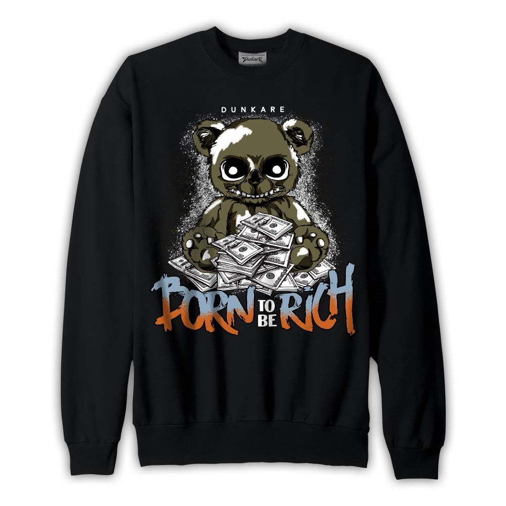 Sweatshirt To match Olive 5s Sweatshirt - Born To Be Rich Bear Graphic 2902 NCMD