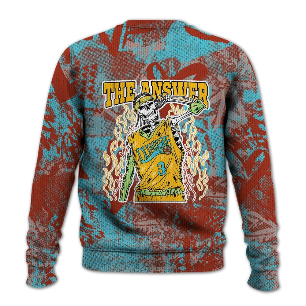 Knitted Sweater To Match SB Dunk Di'Orr Greenwood - Allen Answer Skeleton Heart