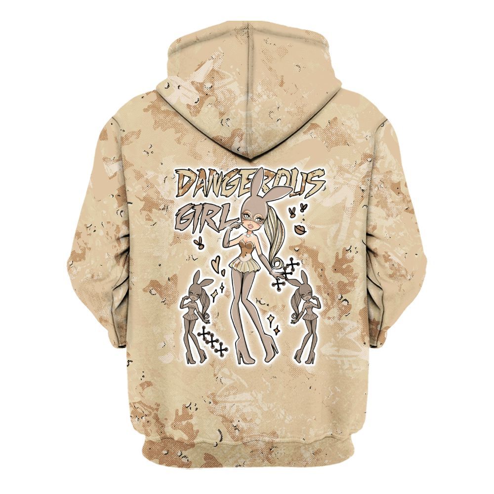 Hoodie To Match Desert Camo 3s - Dangerous.Girl Heart Grunge All Over Print