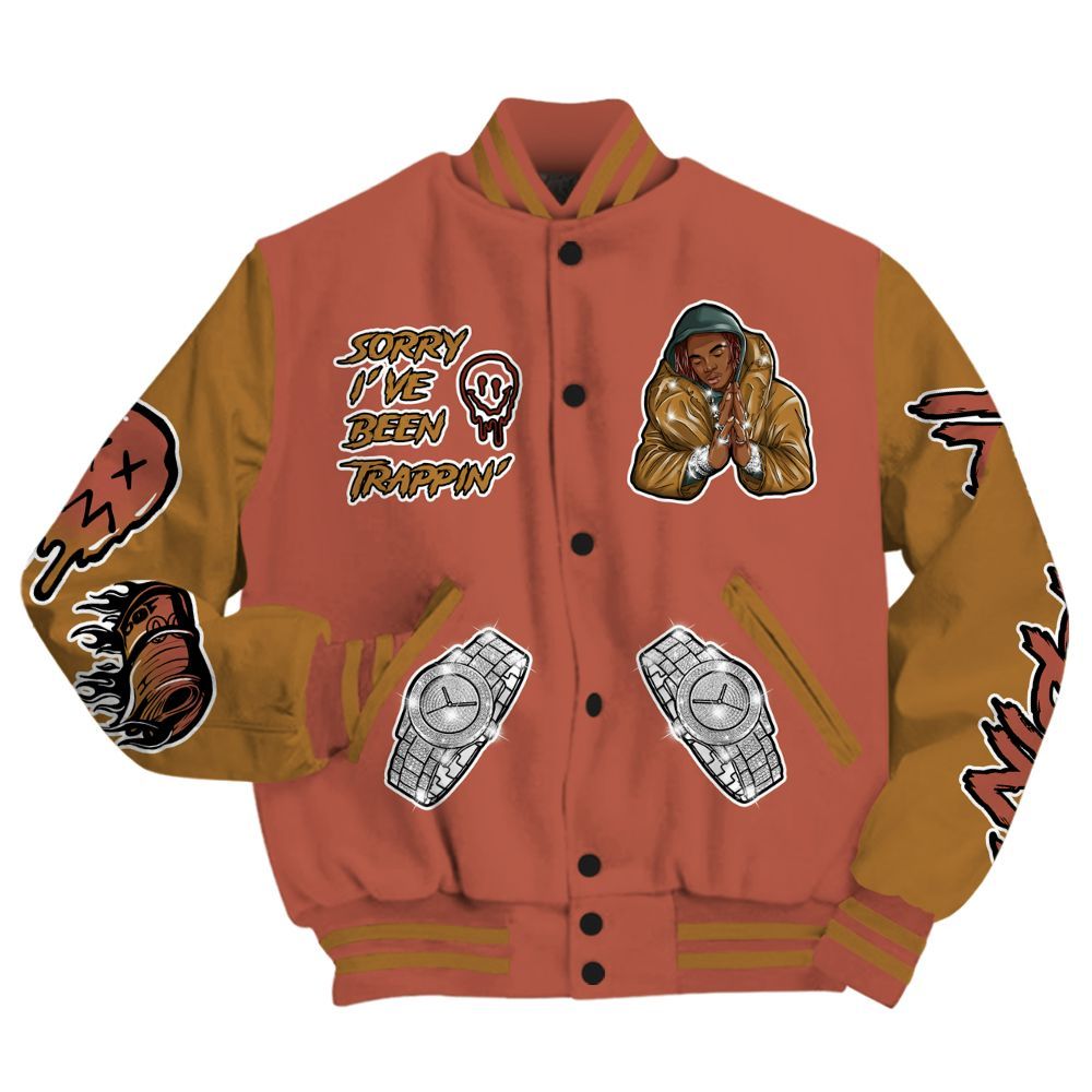 Varsity Jacket To Match SB Dunk Low Pro Burnt Sunrise - Trappin' Unique All Over Print