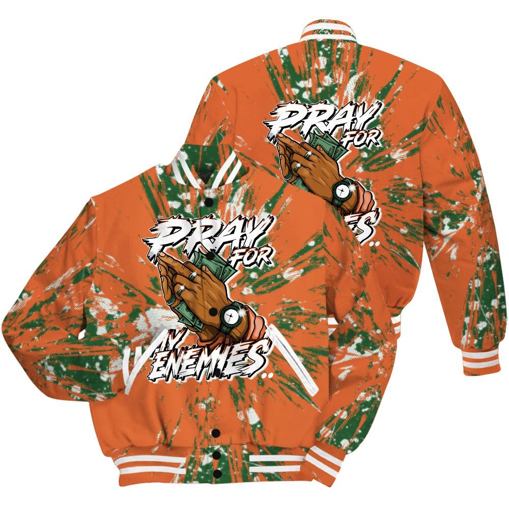 Varsity Jacket To Match Low Miami 5s Shirt - Prayed For Enemies Graphic Luxury All Over Print