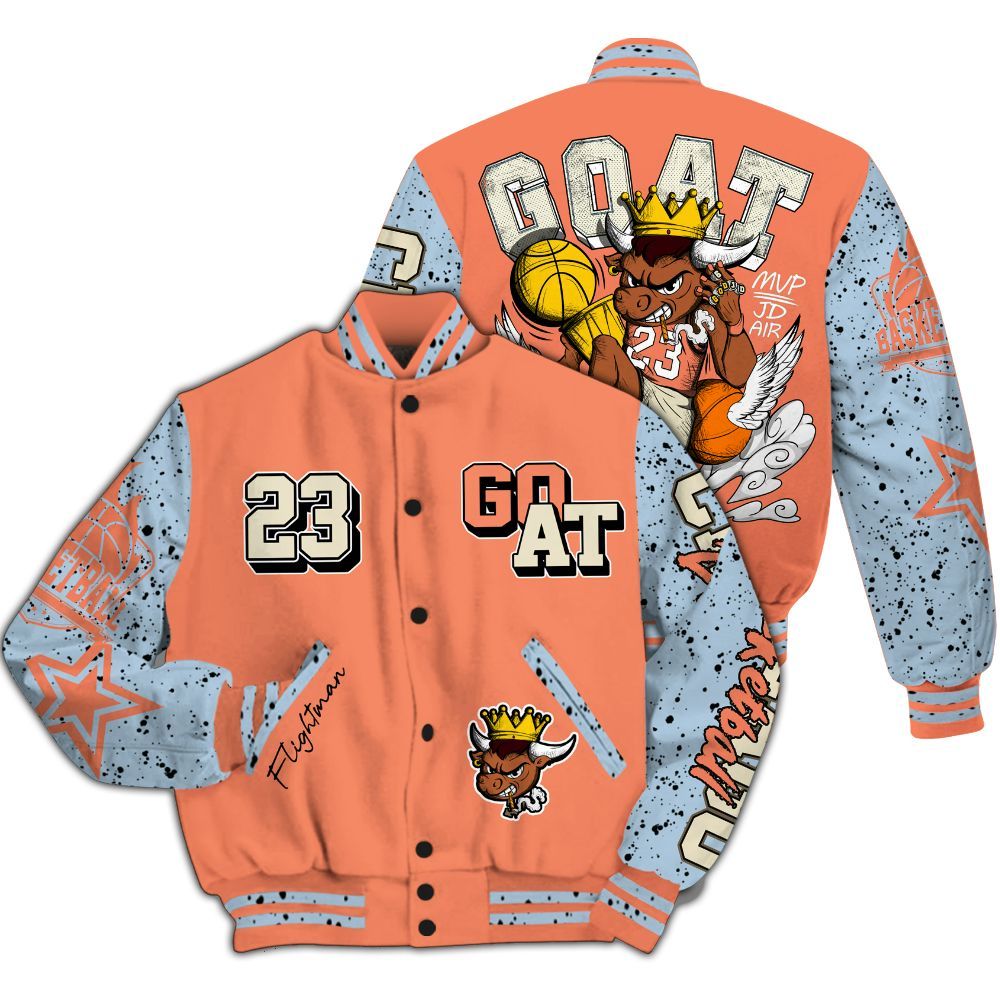 Varsity Jacket To Match DJ Khaled Crimson Bliss 5s - FlightMan G.O.A.T Number 23 All Over Print