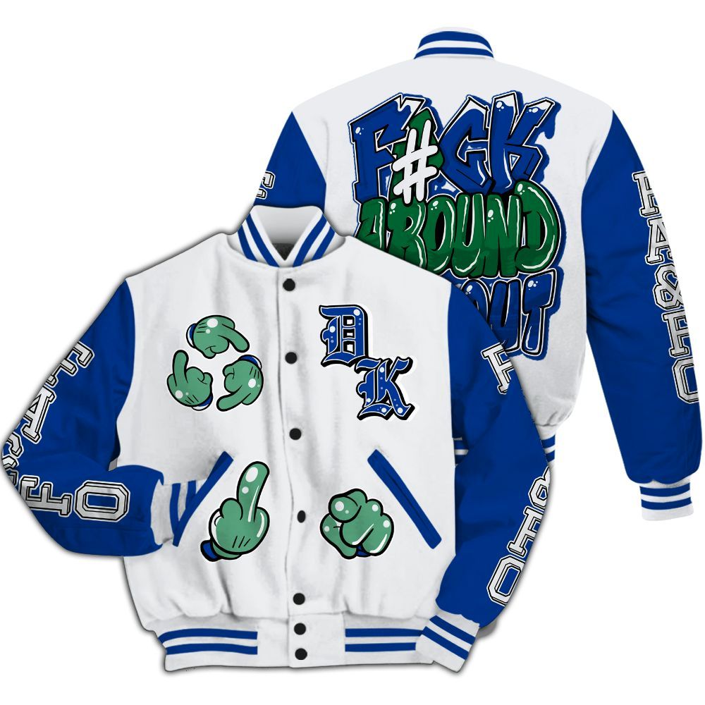 Varsity Jacket To Match Dunk Low Tennis Classic - F Around Find Out Graphic All Over Print