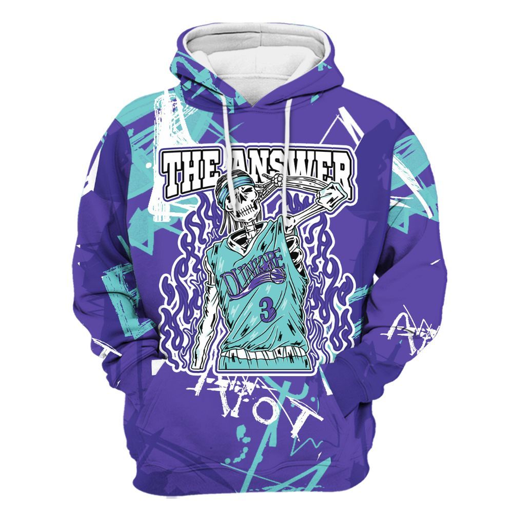 Hoodie To Match Low Hornets 1s - Allen Answer Skeleton Messyz All Over Print