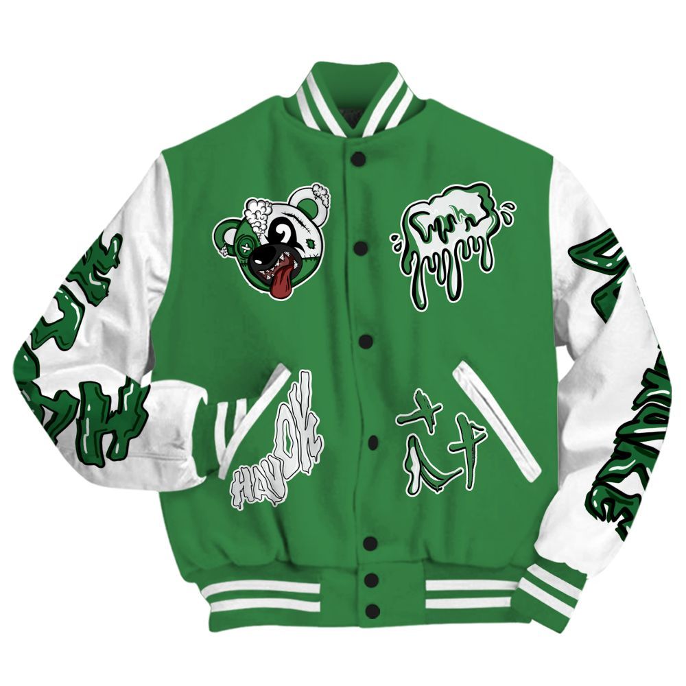 Varsity Jacket To Match Lucky Green 1s - Havok Bear All Over Print