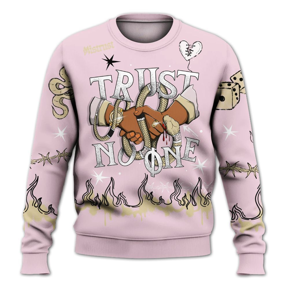 Sweatshirt To Match Denim Iced Carmine 4s - Trust No One Snake-Bite Doodle Crayon All Over Print