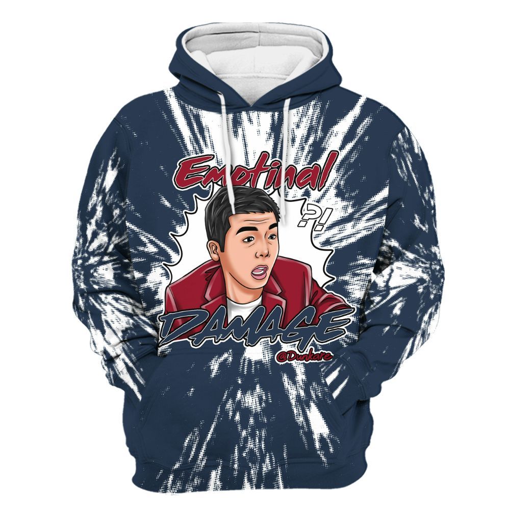 Hoodie To Match Navy Blue 2024 6s - Damaged Meme Shirt Unisex Outfit All Over Print