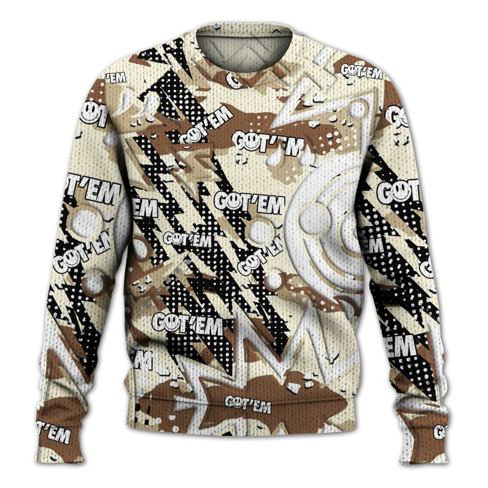 Knitted Sweater To Match Desert Camo 3s, Retro Vintage 90s