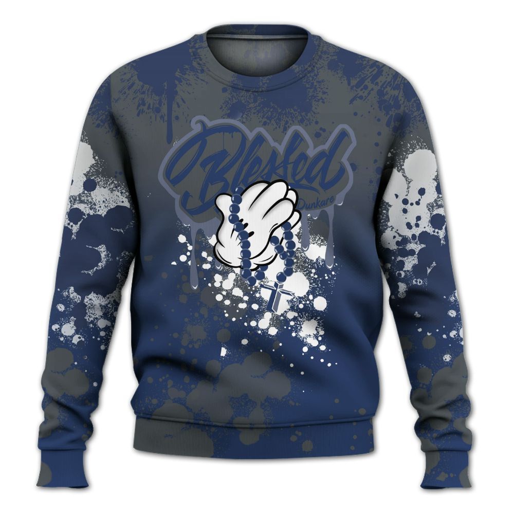 Sweatshirt To Match Retro Flint 13s - God Blessed Ink Drip All Over Print