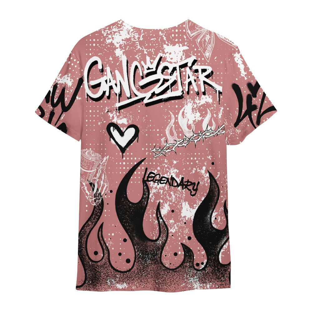 Shirt To Match Low OG Rust Pink 1s - Lucky Money Paid In Full Graffiti All Over Print