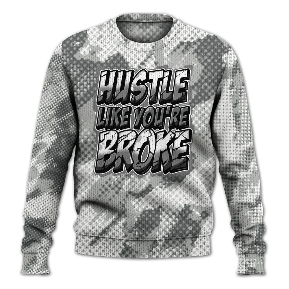Knitted Sweater To Match Paris Cement Grey 4s - Hustles Like Broke Abstract