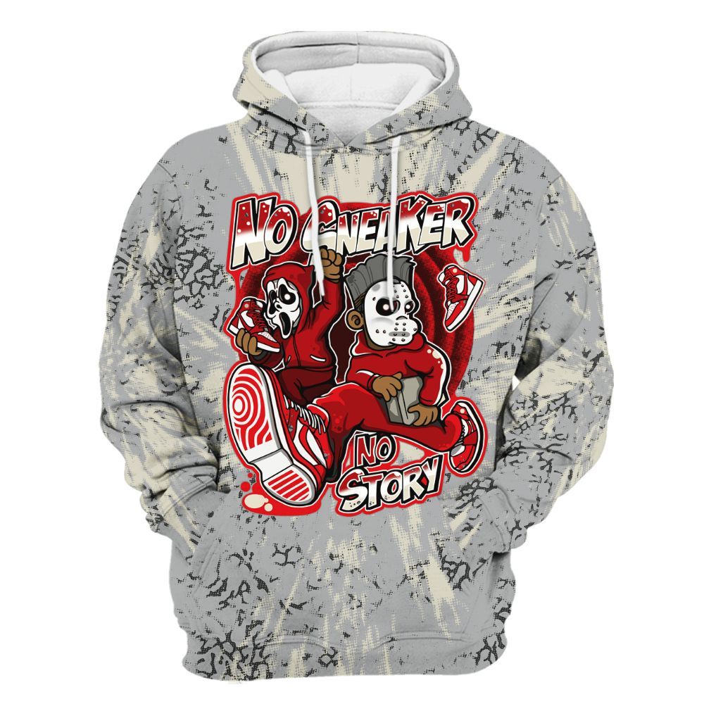 Hoodie To Match Cement Grey 3s - Sneakers Make Story Graphic Luxury All Over Print