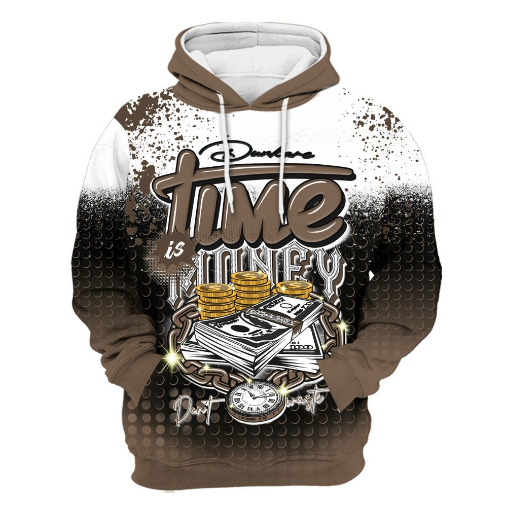 Hoodie To Match Dark Mocha Jack - Halftone Time Is Money All Over Print