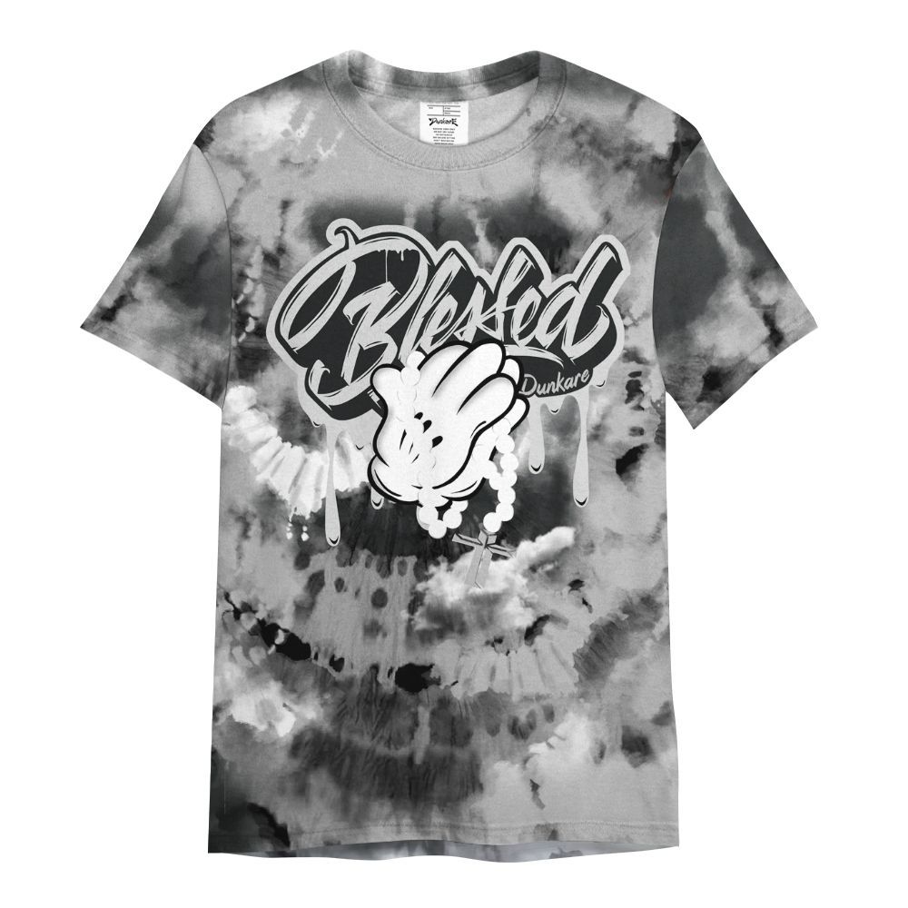 Shirt To Match Low 85 Metallic Black 1s - God Blessed Tie Dye All Over Print